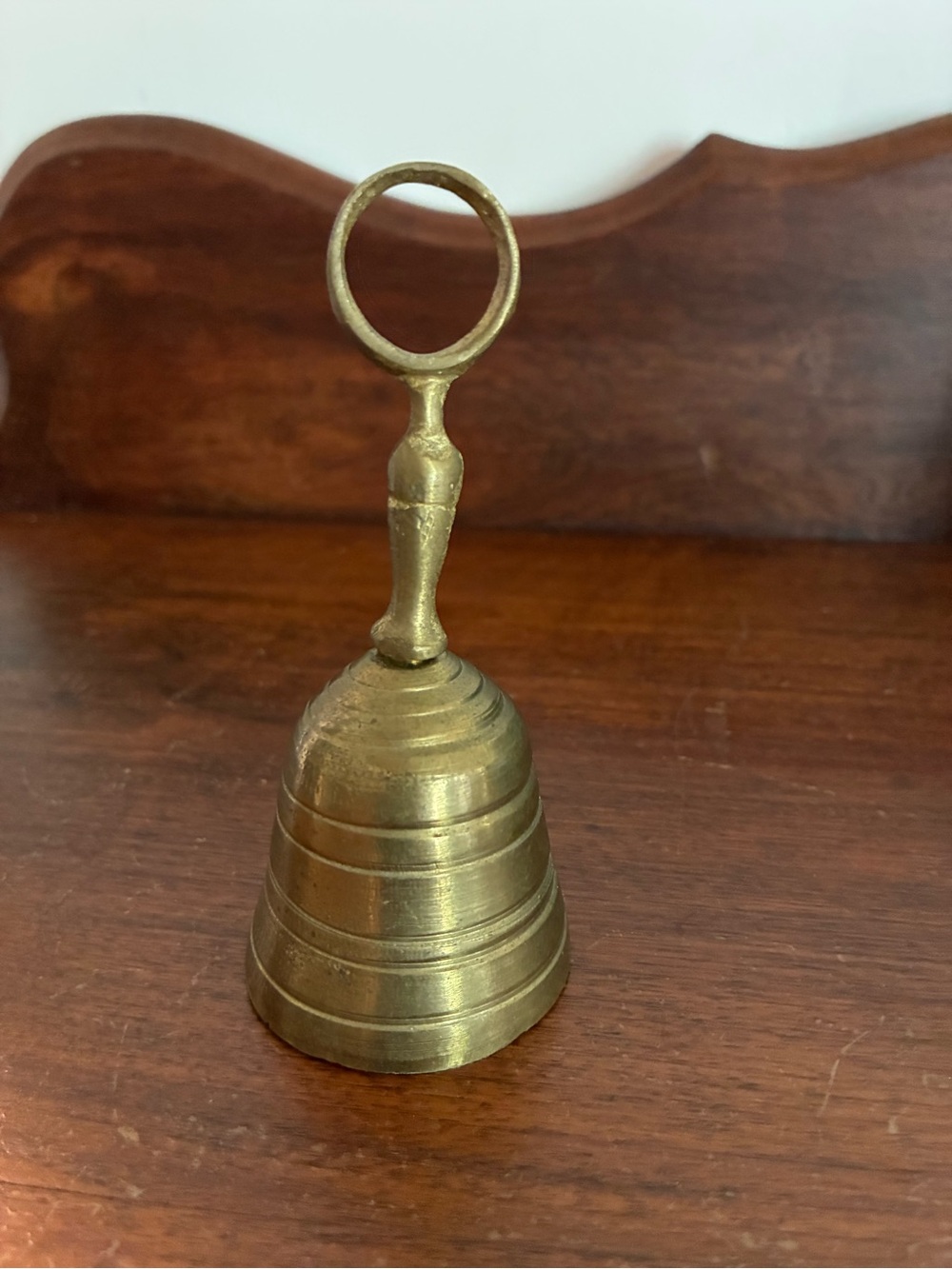 Vintage Brass Hand Bell with Ring Handle